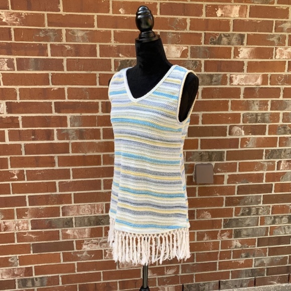 Tru Self Tops - Tru Self Tunic Boho Sleeveless Top Macrame Bottom